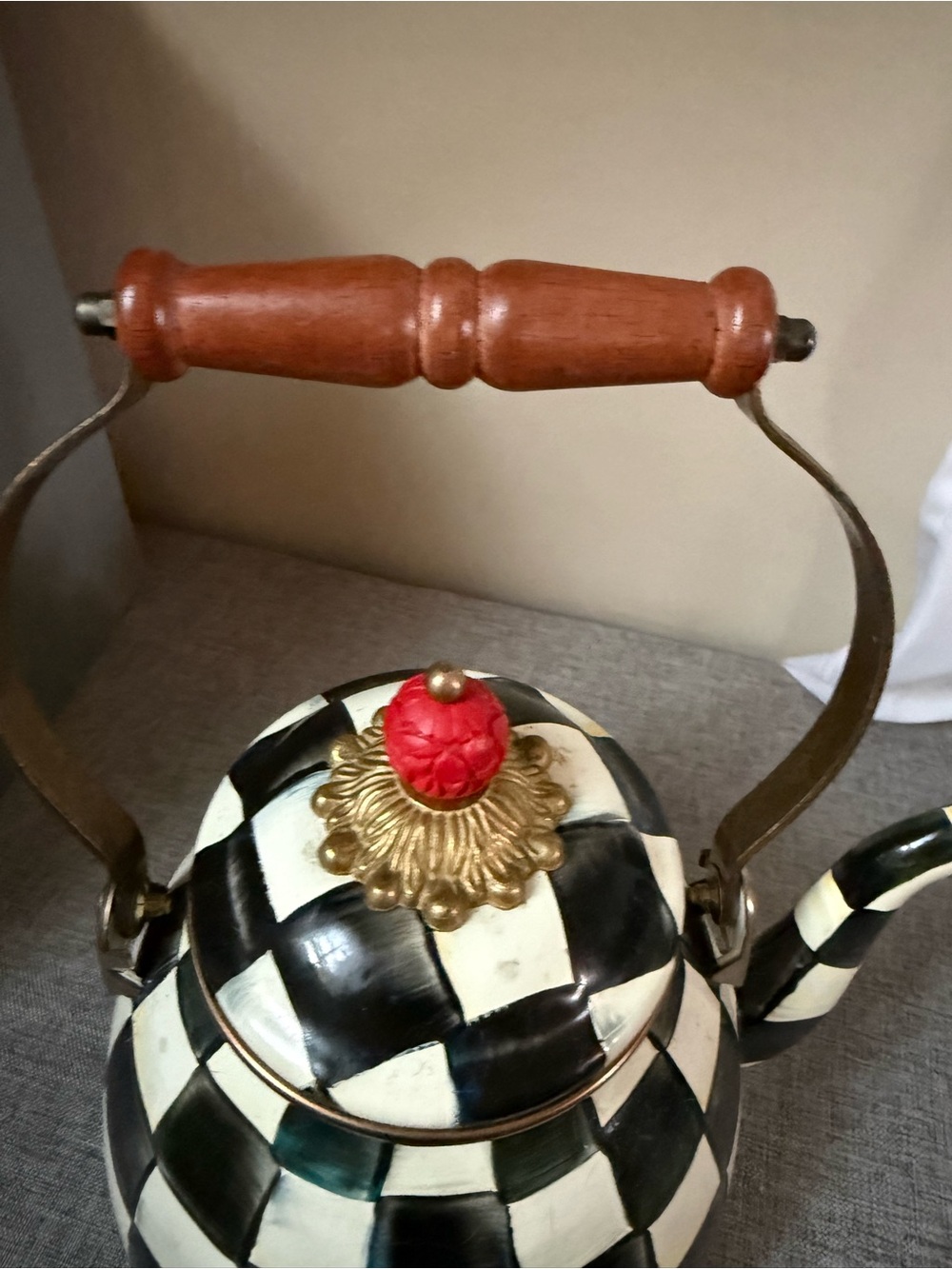 Makenzie-Childs Courtly Check teapot - Picture 4 of 5